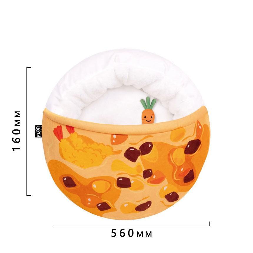 Cozy Curry Nest: The Ultimate Cat Quilt Sleeping Mat-3